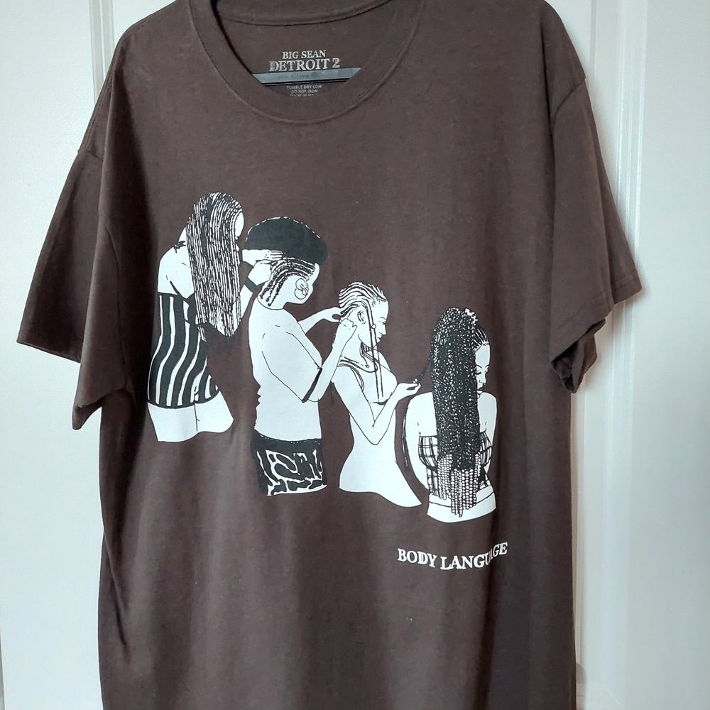 Big Sean Detroit 2 'Body Language' Hair Braids Brown D Rose Shirt NEW Size L